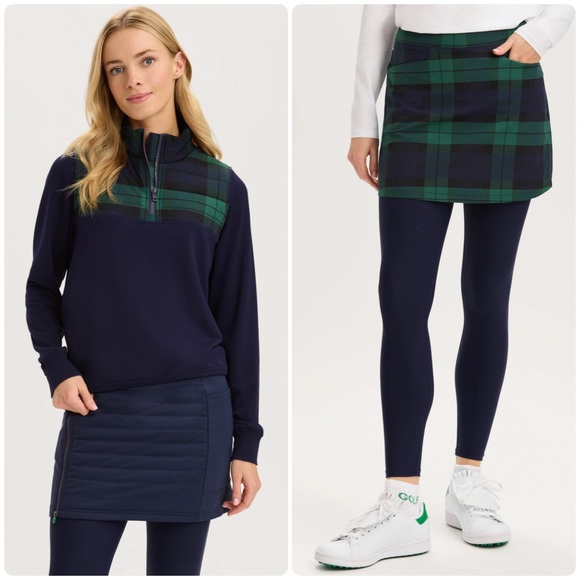 Renwick Tops - Renwick Tartan Pullover Navy & Blackwatch Skirted Legging Set